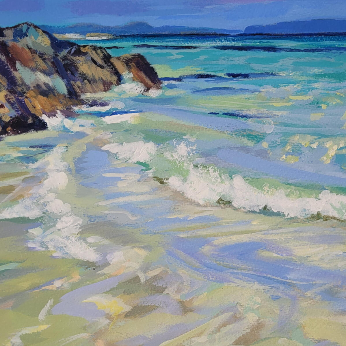 In the Shallows Acrylic on watercolour paper. 28cm square.